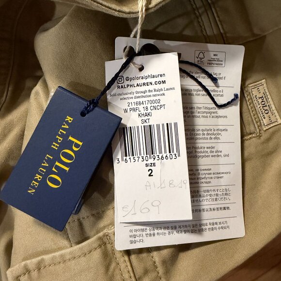 Polo Ralph Lauren Khaki Cargo Skirt Cotton Lightweight Size 2 - Picture 4 of 10